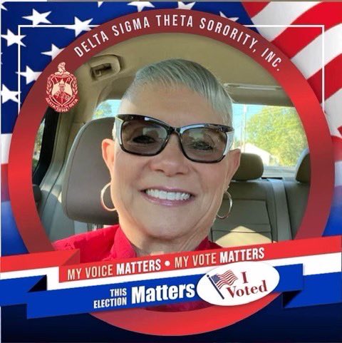 CVBACDST's tweet photo. In VA, the polls have closed.
𝗜𝗻 𝗖𝗩𝗕𝗔𝗖, 𝘁𝗵𝗲 𝗗𝗲𝗹𝘁𝗮𝘀 𝗱𝗶𝗱 𝘀𝘁𝗿𝗼𝗹𝗹…𝘁𝗼 𝘁𝗵𝗲 𝗽𝗼𝗹𝗹𝘀, 𝘁𝗵𝗮𝘁 𝗶𝘀!
In honor of our sorority’s first public act, we voted!
#CVBAC #DST1913 #DSTVotes #HonorThe22 #ForwardwithFortitude #PowerInOurVoice #GOTV #ElectionDay https://t.co/ORisY5iUNT