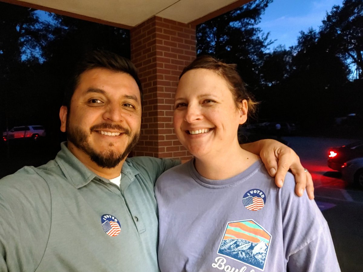 Voting has never been easier for us! Literally walked across the street, waited 10 minutes for our turn and voted 🤟🏾 Wish this was the case for all communities; especially after hearing about polling locations opening late, shutting down early and having long wait times 🤨