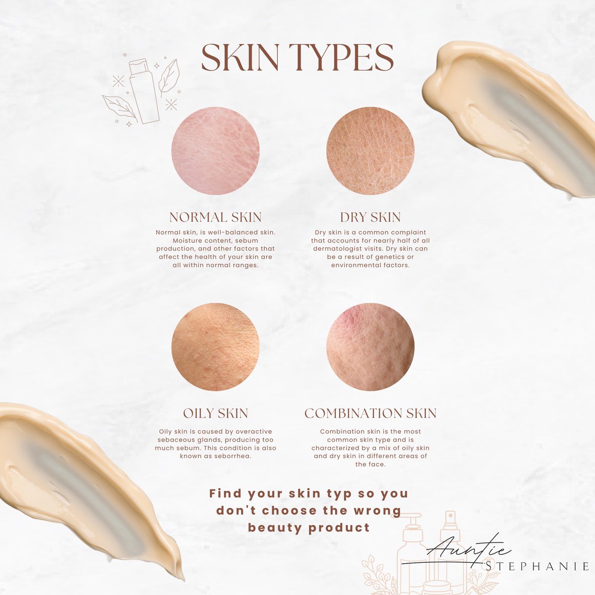 AuntieStephani3's tweet photo. Recognizing your #SkinType is vital when choosing #skincareproducts or #makeup. Not knowing can cost you more money down the line. What's your skin type??

#AuntieStephanie #skincareeducator #DrySkin #OilySkin #AcneSkin #HealthySkin #CombinationSkin https://t.co/Jg7J4mG8PZ