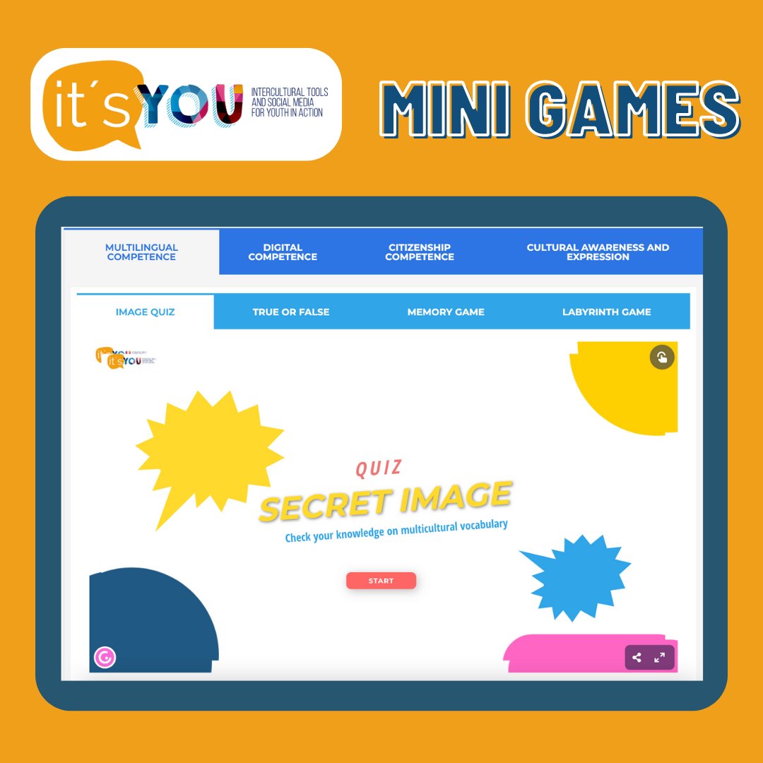 Want to improve your cultural awareness, and your multilingual, citizenship, and digital skills?

Give your skills a boost TODAY and share with your friends! 🚀 Let's play "It's You Mini Games!!!

Are you ready?

#ItsYouProject #ErasmusPlus #EuropeanProject #ItsYouChallenge