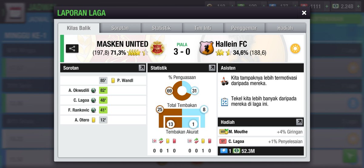 Matchday Results

Minggu, 06 Nov 2022
_____
Full time
MASKEN UNITED 3️⃣-0️⃣ Hallein FC

#TopEleven #topelevenindonesia