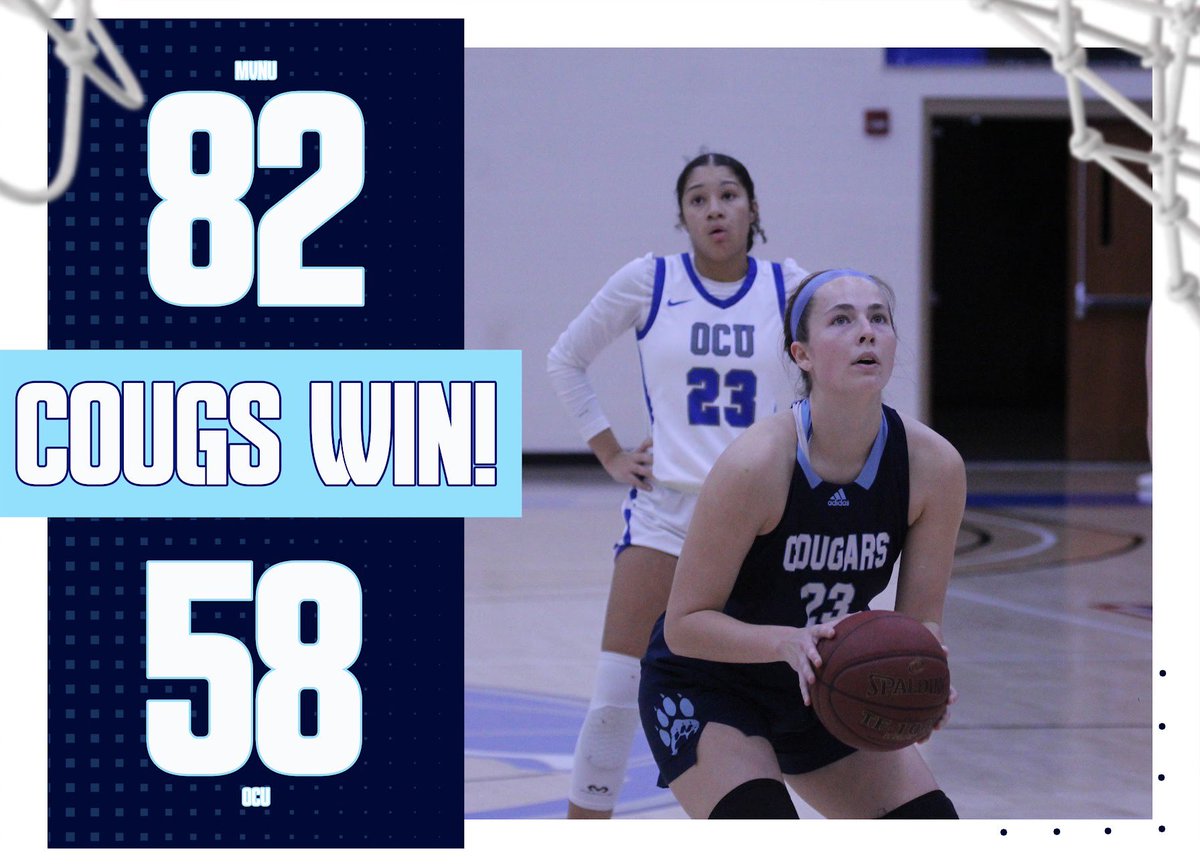 COUGS WIN! <a href="/mvnuWBB/">MVNU Women's Basketball</a> gets the 82-58 road victory at OCU! The Lady Cougars will next play on homecoming against Lawrence Tech on Friday at 5:00pm!
