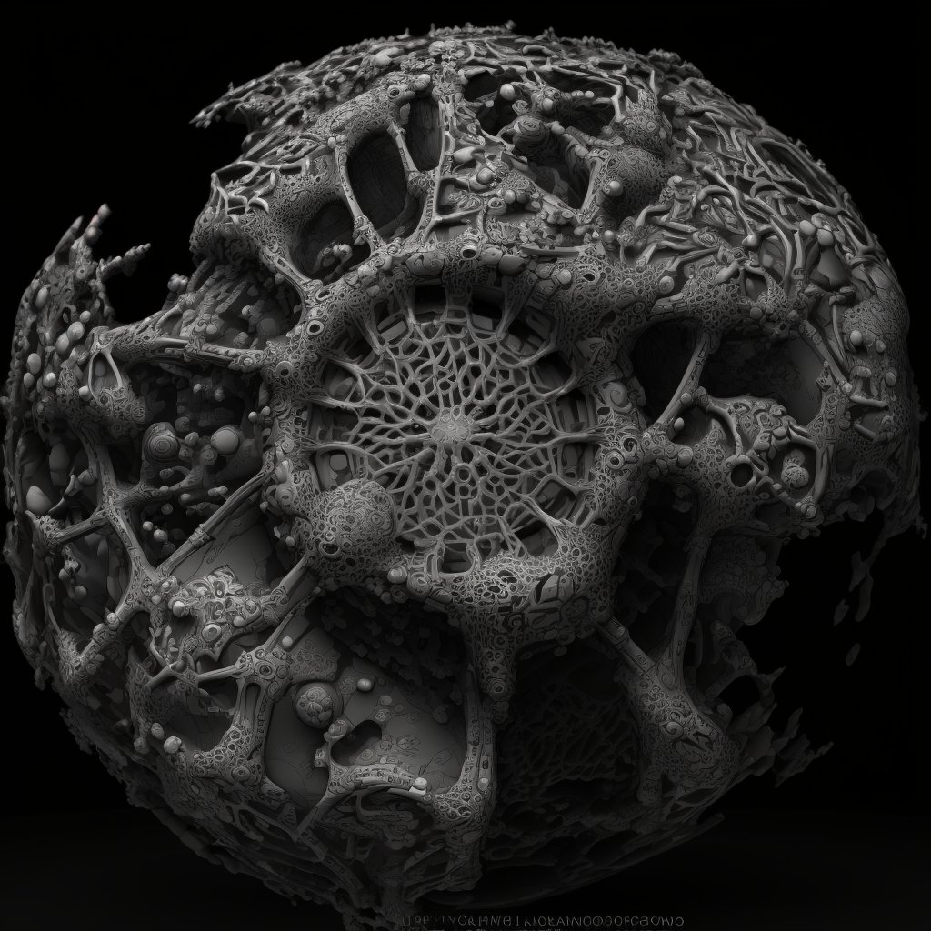 xmtrystudio's tweet photo. quite impressed by the jump in coherency and understanding of the prompts in @midjourney  v4 !

#aiart #generativeart #midjourney #voronoiart #digitalsculpture #mandelbulb https://t.co/QPT5mxMFgA
