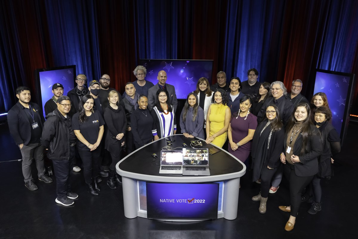 IndianCountry's tweet image. ICT and FNX members are gearing up to bring you the latest midterm election news. #NativeVote22 Watch our live show here: indiancountrytoday.com/news/watch-liv…