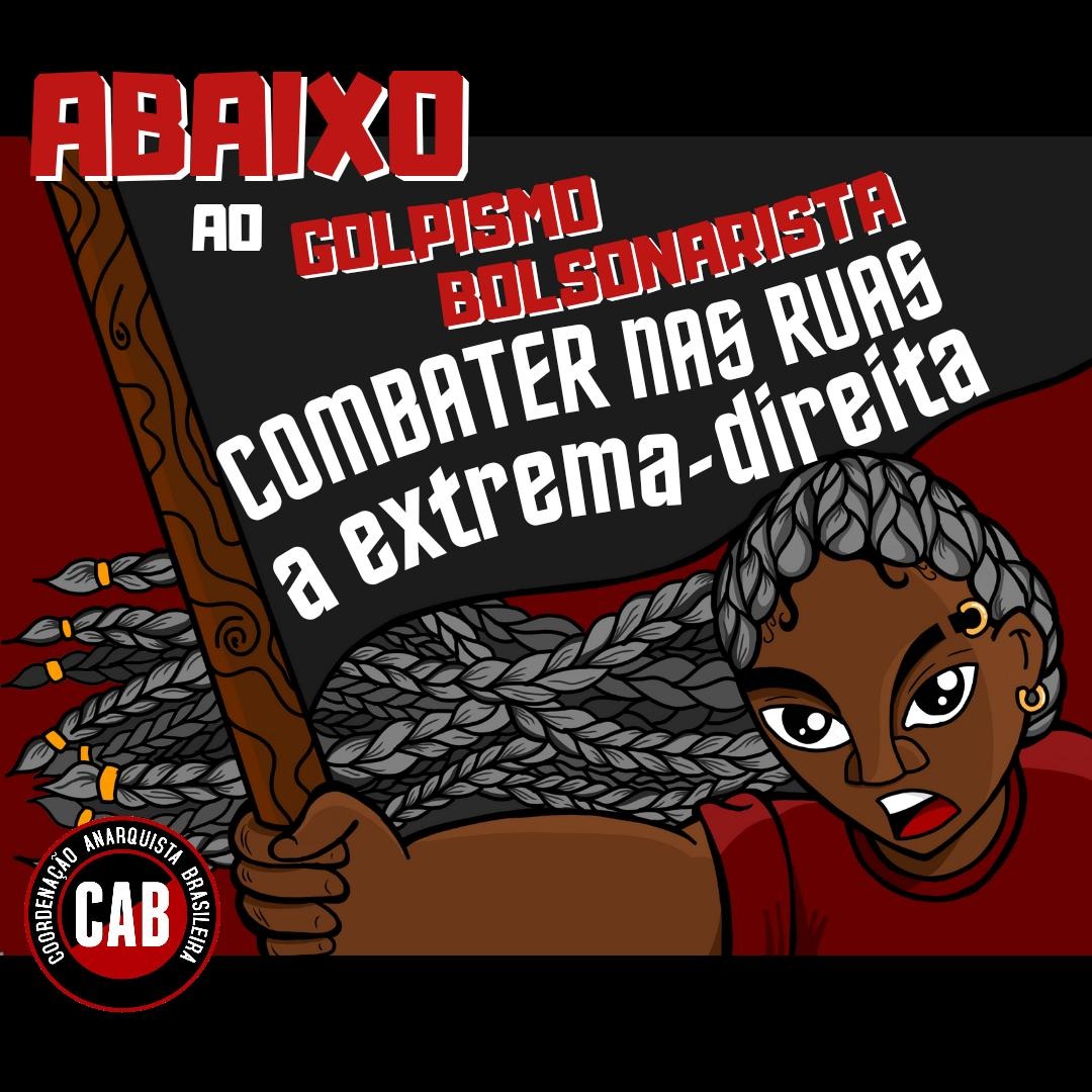 fag_cab's tweet photo. Abaixo ao golpismo bolsonarista! Combater nas ruas a extrema-direita!

Inflamada pela retórica fascista e financiada por setores do agronegócio e do empresariado, a base bolsonarista segue radicalizada e tomando as ruas com palavras de ordem golpistas+

Arte: @pintelute.floripa https://t.co/3HlqwJb03e