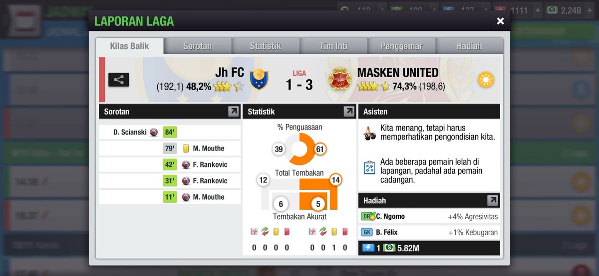 Matchday Results

Selasa, 08 Nov 2022
_____
Full time
Jh FC 1️⃣-3️⃣ MASKEN UNITED

#TopEleven #topelevenindonesia