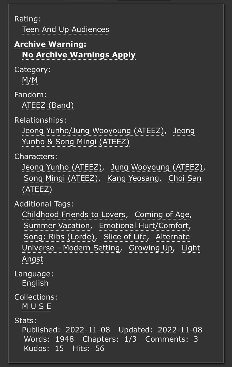 tte0kki's tweet photo. 🎇 until our ribs get tough

༓ JYH/JWY
༓ T | chaptered (1/3?) | 1.9k
༓ coming of age, childhood friends to lovers, emotional hurt/comfort (soon)

https://t.co/mMUe8u6OmM https://t.co/vbLwS1b3Ur