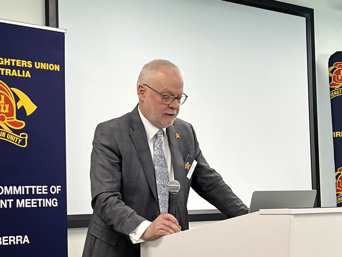UFUAustralia's tweet photo. The United Firefighters Union of Australia’s National Conference ‘Respecting Our Past, Protecting Our Future’ has commenced!

Delegates received an opening address from National Secretary Greg McConville and Welcome to Country from Traditional Owner Aunty Violet Sheridan. https://t.co/slQ16yYhkW
