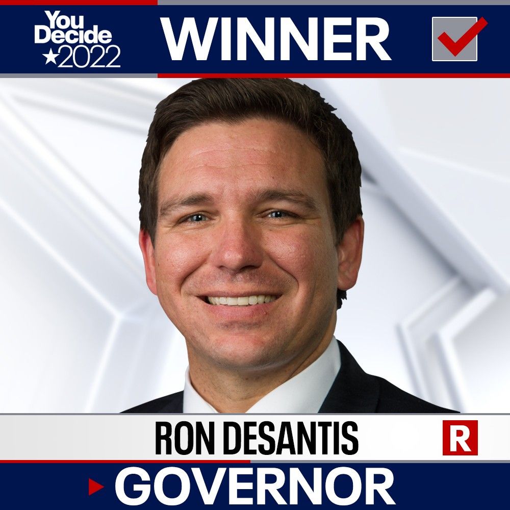DESANTIS WINS: FOX 13 is calling the governor’s race for Ron DeSantis.

✔️FULL RESULTS: fox13news.com/election
📺 WATCH LIVE: fox13news.com/live