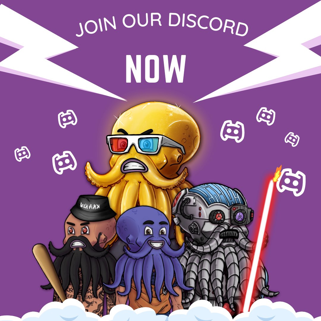 JOIN US ON DISCORD🐙💭

discord.gg/WSRjGthMEE 👈

Let’s build our community together!🌊

#NFTs #NFTCommunity #discord #solana #crypto #community #kraken #bitcoin #colection #Challenge #SOL