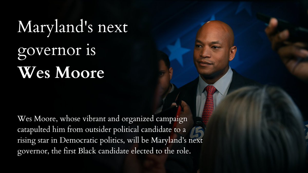 baltimoresun's tweet photo. AP: Democrat Wes Moore elected Maryland’s first Black governor
https://t.co/HeoUcZLNEa https://t.co/txmF3VNHq6