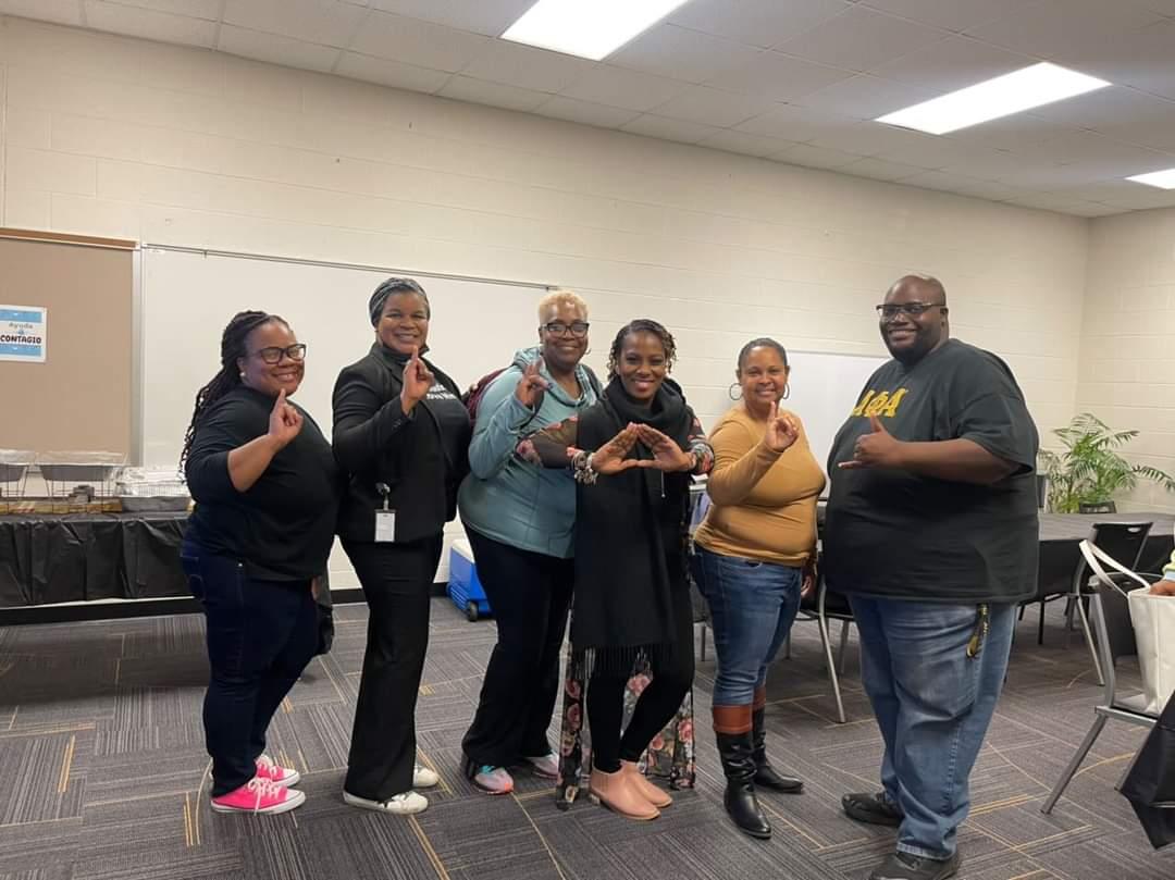 Equity Ambassadors of <a href="/RSSchoolsNC/">Rowan-Salisbury Schools</a> had an amazing meeting led by RSS Director of Equity and Inclusion Angela Alford. Once the meeting was over the members of D9 got together and took a pic. <a href="/apa1906NETwork/">Alpha Phi Alpha Fraternity, Inc. ®</a> <a href="/akasorority1908/">Alpha Kappa Alpha</a> <a href="/dstinc1913/">dstinc1913</a> @ZPHIBHQ representing #D9Educators #D9InRSS