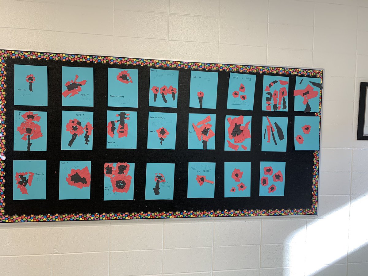 My kiddos learned all about Peace and Remembrance Day today. We read “I am Peace” by Susan Verde and illustrated by our favorite @peterhreynolds. We made some poppies and talked about what peace means to them! These kiddos blow my mind every day!