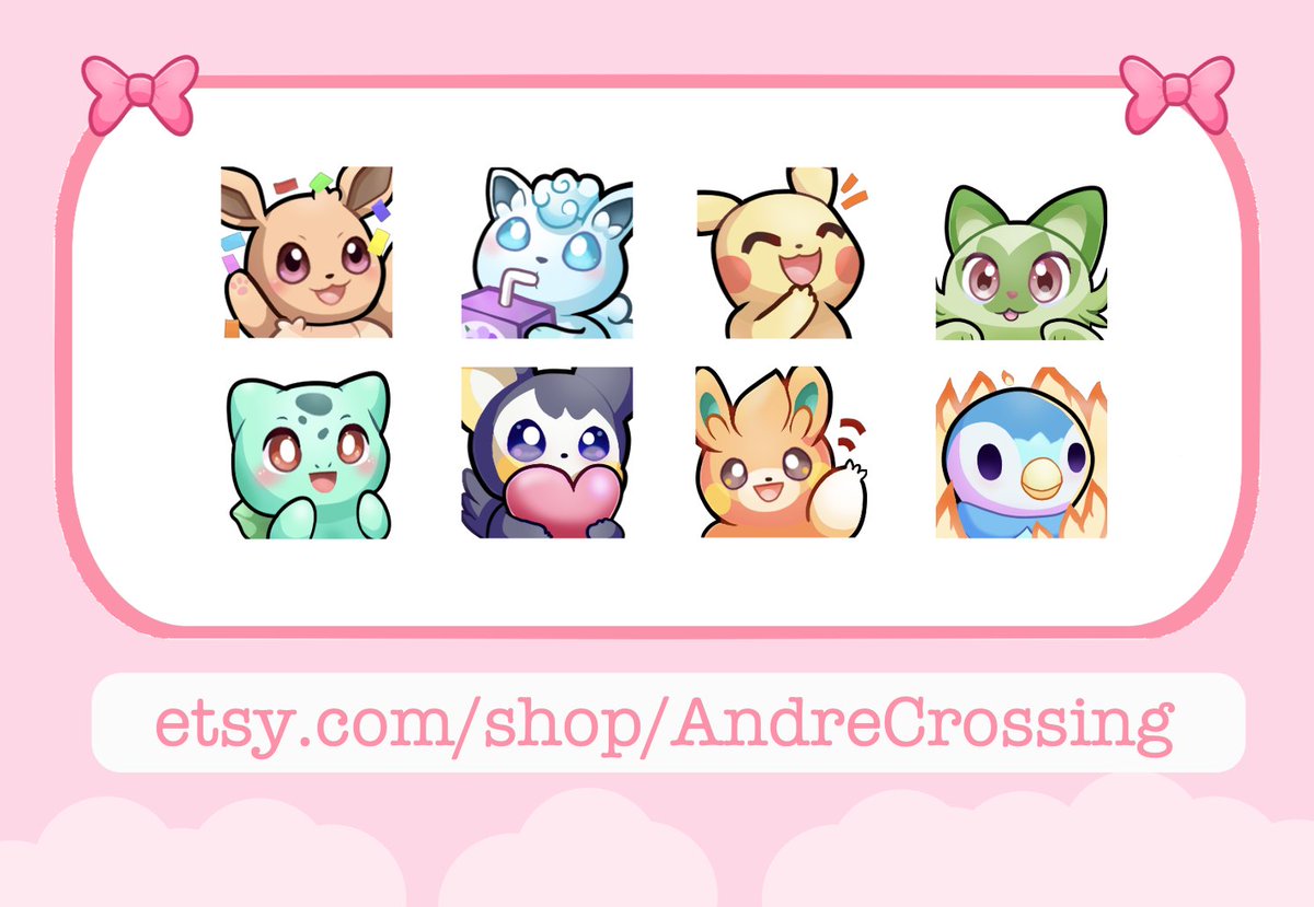 New P2U Pokemon emotes available on my Etsy shop💖
etsy.com/shop/AndreCros…

Only took me 3 months to work up the nerve to mention that I even have a shop in the first place... 😅 
#emotes