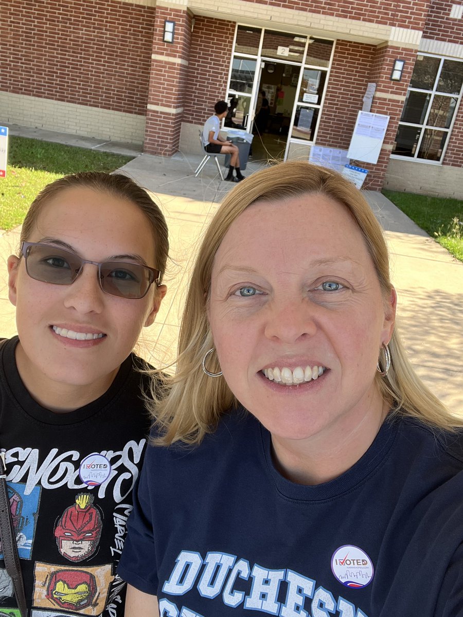 My 18 year old daughter voted for the first time today. It was a little extra special being that the voting location was MY art room!!! #voting #civicduty