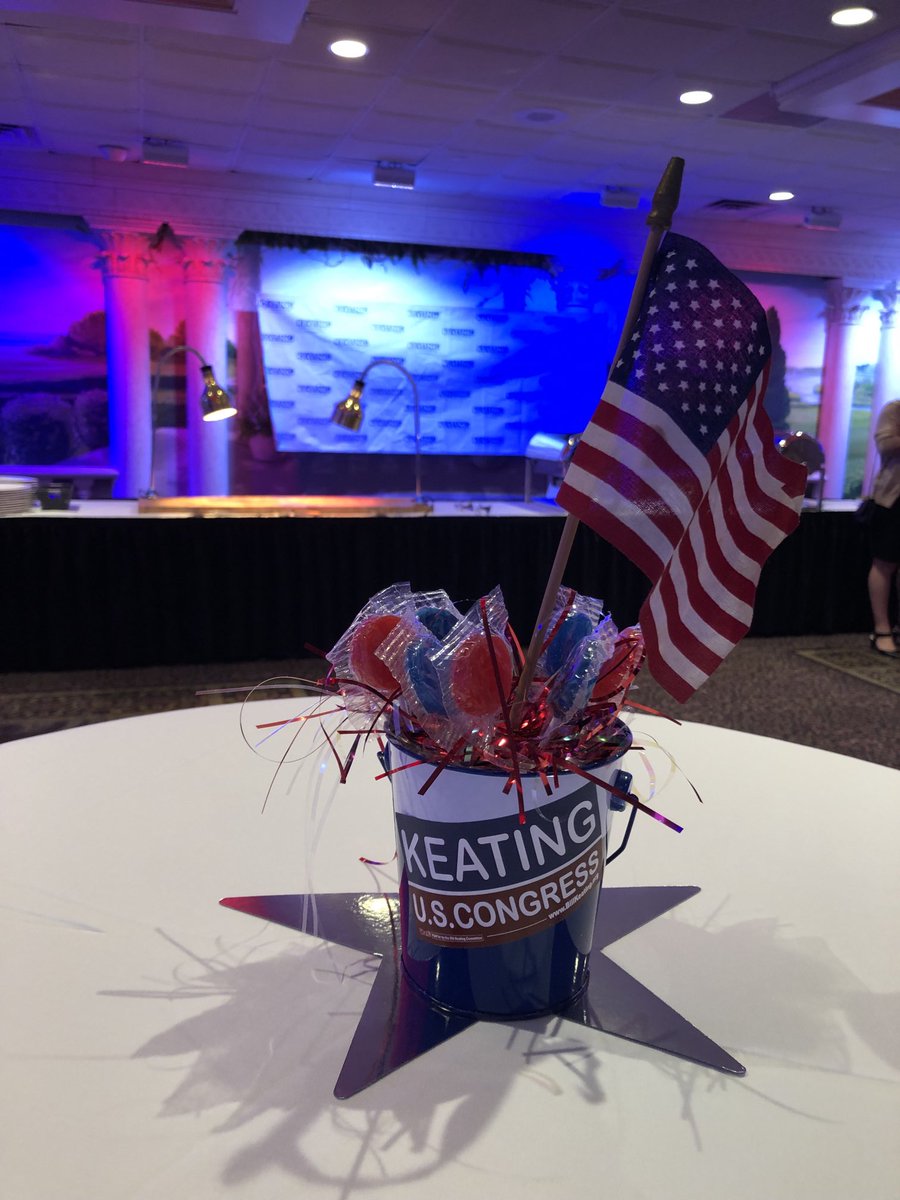 People just arriving at Bill Keating’s Election party at the Cape Codder. Expect other Democratic candidates to join