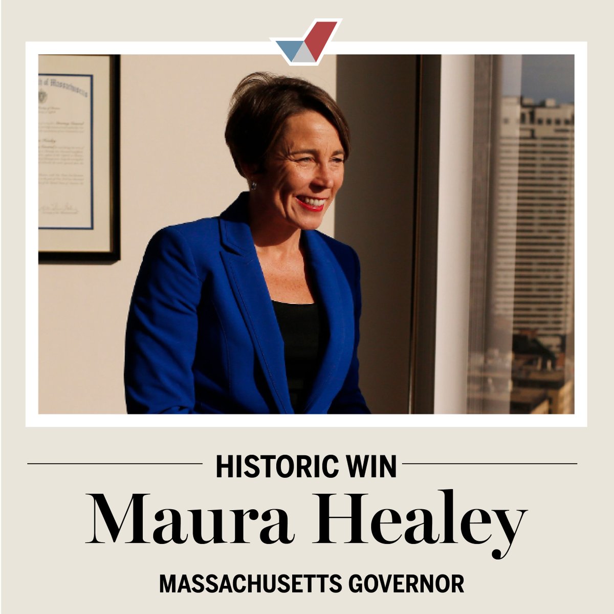 BostonGlobe's tweet image. Maura Healey will win the governor’s race, the AP projects, becoming the first woman and first openly gay person elected to the role in Mass. trib.al/O95JZb5