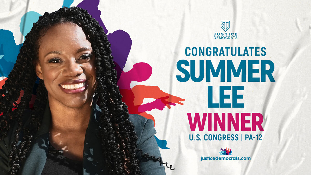 BREAKING: <a href="/SummerForPA/">Summer Lee</a>, a Justice Dems recruit, has won in #PA12, making history as Pennsylvania’s first Black Congresswoman. 

Super PACs spent over $10 million this election cycle trying to defeat Summer, but her grassroots campaign for freedom and justice won in the end.