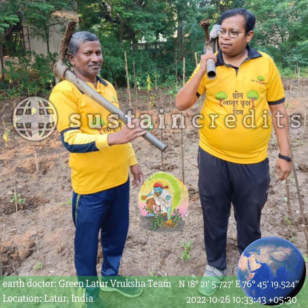 sustaincredits's tweet photo. It's a great feeling to plant new tree saplings at Animal Hospital together with our earth doctor Bhagwan and Green Latur Vruksha Team.
#sustaincredits #earthdoctor #earthdoctorsmovement #earthsponsor #earthright #earthfund #masforgood #healtheworld #treeplanting https://t.co/gJ3PU30paw
