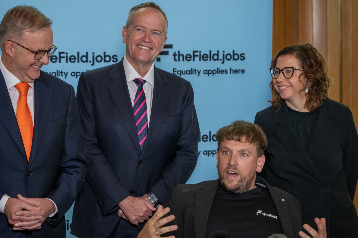 “I’m bloody pumped about it.” That’s how Australian of the Year @DylanAlcott describes the launch of @theFieldjobs today. The Field is a website that matches up employers with people with a disability.