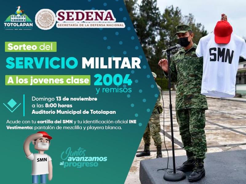 sergio_livera's tweet photo. 📌 ¡Esto te interesa!

🪖🎖 Este domingo 13 de noviembre se llevará a cabo el "Sorteo 2022" del #ServicioMilitarNacional en el su auditorio municipal de #Totolapan. 

➡️ Más información: https://t.co/j4rBdkCEdF

¡Te esperamos! 

#PorUnMejorTotolapan #juntosavanzamosalprogreso https://t.co/osHmXOKUKS
