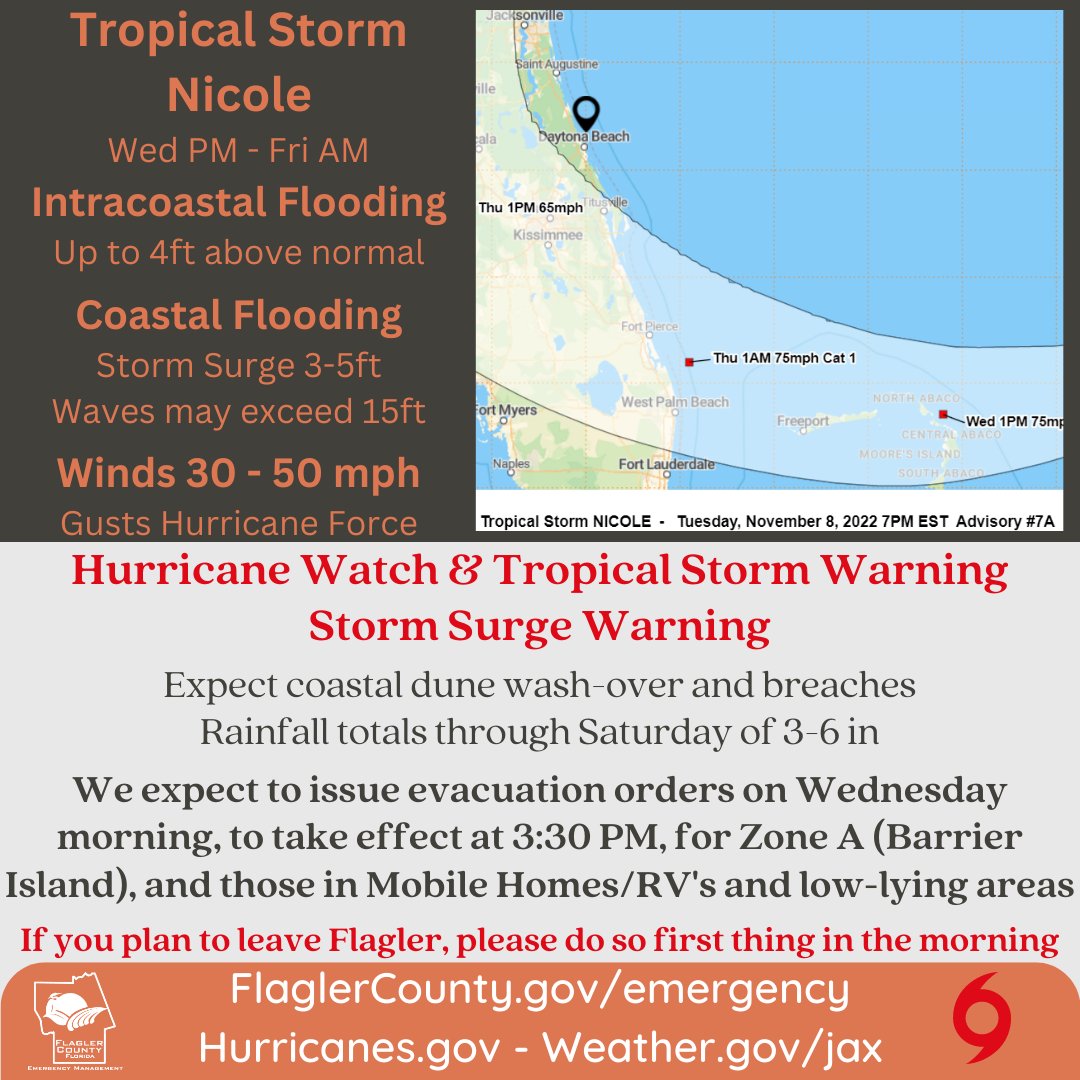 Flagler County Emergency Management on Twitter "Evacuation orders