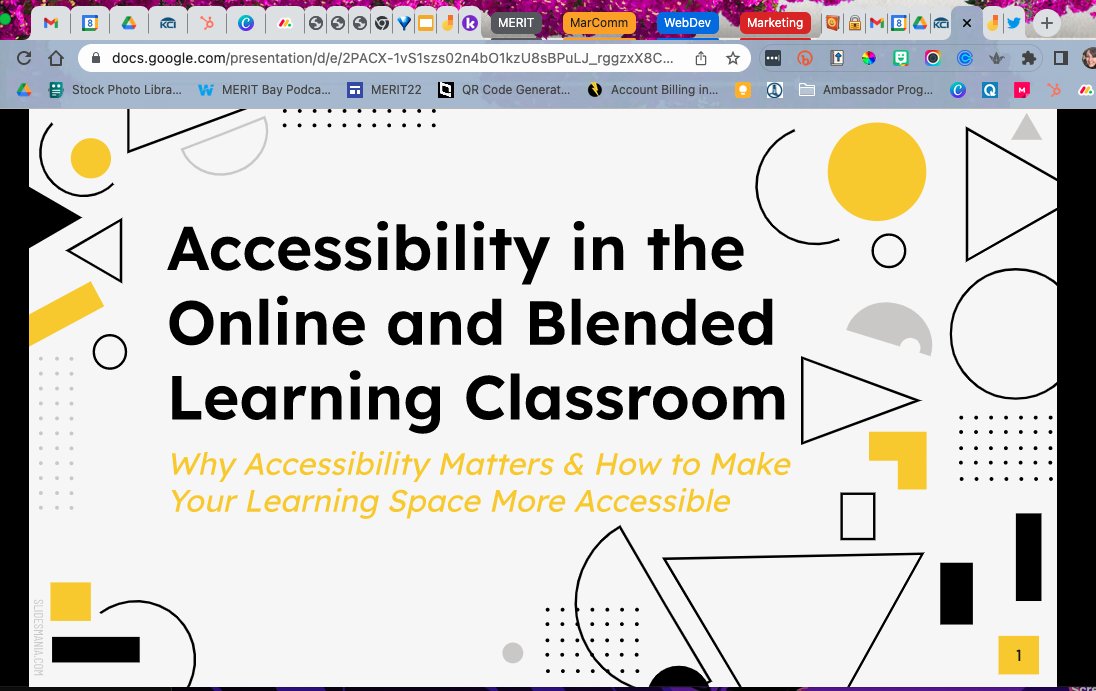 krausecenter's tweet photo. How lucky are we to be with @KristinOropeza for our #KCIOBI Synchronous Meeting as she unpacks #Accessibility in the #onlineandblended learning classroom! Field Expert FTW! #KCIvoicesofimpact https://t.co/1zSASA1YAm