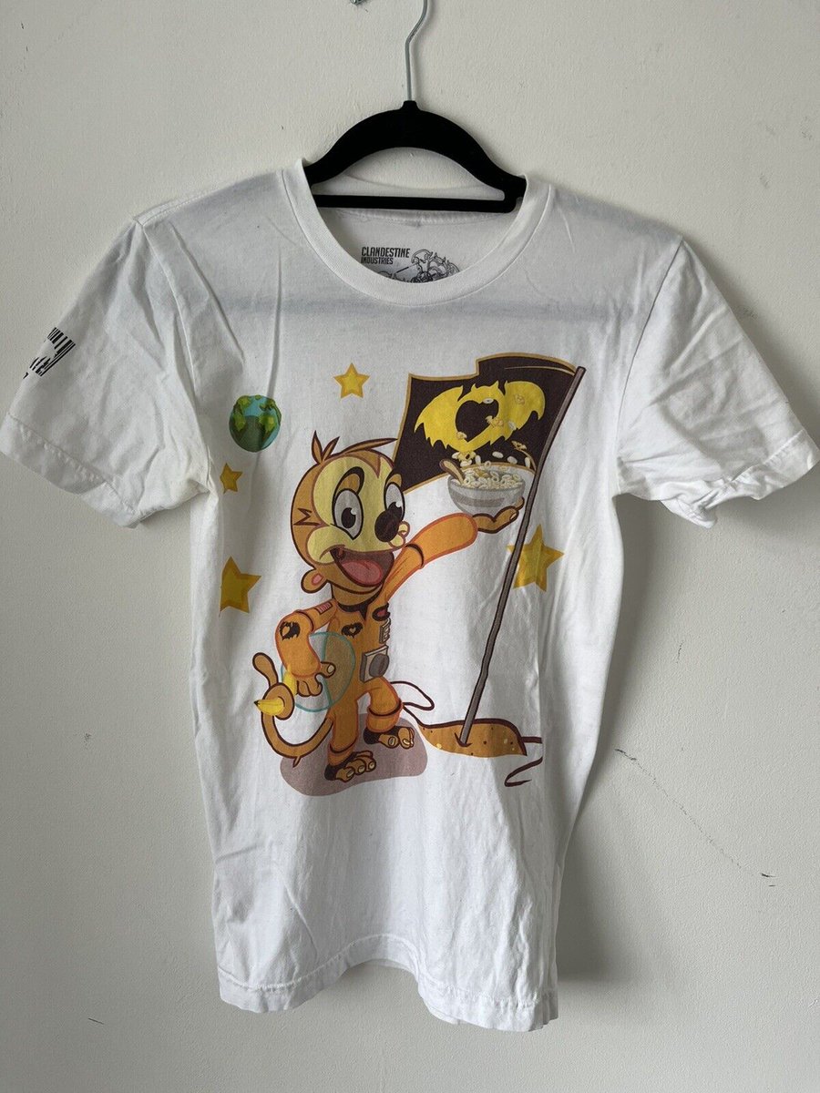 clndstnarchive's tweet photo. today's item, 2009, is the final of the limited edition clandestine crunch shirts, the space one! https://t.co/b4vo3Oolnz