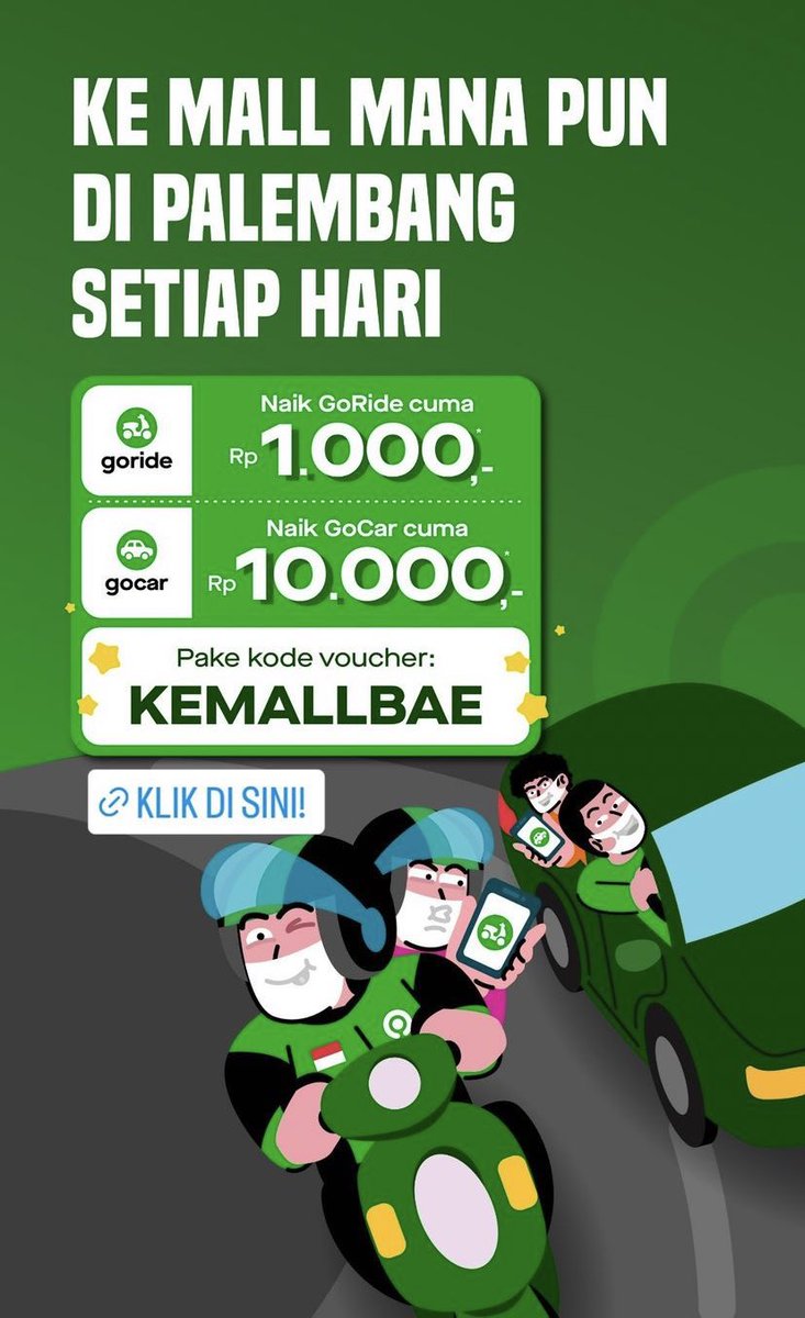 berburusales's tweet photo. /info Kode promo goride untuk dom tertentu tiap selasa &amp; rabu! 
GOJEKINAJA untuk all dom
GOJEKLAH untuk pekanbaru
GOJEKSELAH untuk Padang
GOJEKGEH buat dom lampung
GOJEKINPURWOKERTO / GOJEKWIRA utk purwokerto https://t.co/u1Cyzdvg6g