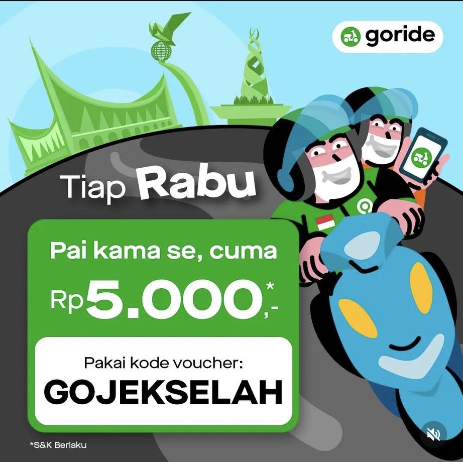 berburusales's tweet photo. /info Kode promo goride untuk dom tertentu tiap selasa &amp; rabu! 
GOJEKINAJA untuk all dom
GOJEKLAH untuk pekanbaru
GOJEKSELAH untuk Padang
GOJEKGEH buat dom lampung
GOJEKINPURWOKERTO / GOJEKWIRA utk purwokerto https://t.co/u1Cyzdvg6g