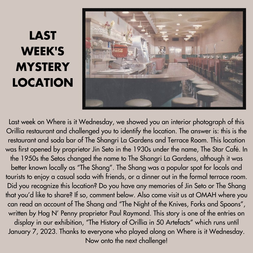 OrilliaMuseum's tweet photo. #WhereIsItWednesday #mysterysolved #history #orillia #orilliamuseum #omah #downtownorillia #orillialakecountry #mainstreet #museum #museums #museumgames https://t.co/nHjWW1UMdb