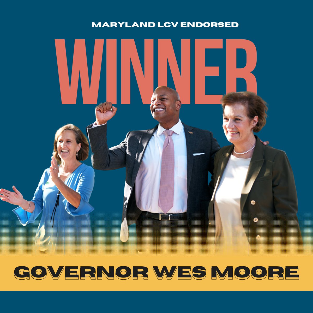 MDLCV's tweet photo. CONGRATULATIONS @iamwesmoore, we are so excited to fight alongside you to protect Maryland’s air and water, preserve our public lands, find solutions to the climate crisis, and create a brighter future for all of Maryland’s communities. https://t.co/nxKELFWoYB
