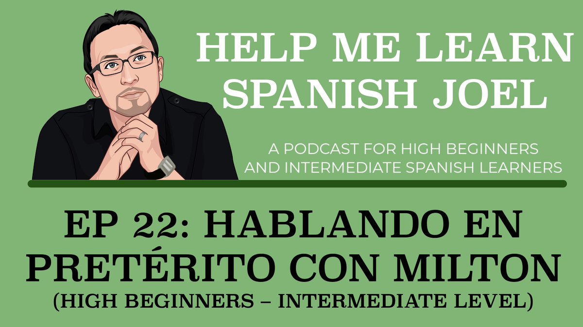 joelspanishcafe's tweet photo. In this episode, Milton shares with us something he did the day before or the week before we had this conversation so that you can hear examples of the Pretérito tense in context.
Find the podcast here:
https://t.co/5qKkssMMwj
Listen on YouTube:
https://t.co/pNozrTq43j https://t.co/RvZHcVMyag