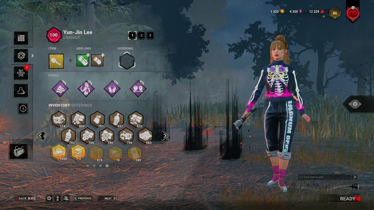 Wispurx's tweet photo. WE HIT PRESTIGE 100 ON YUN-JIN! Now she has everything but Twitch Shirts. 😏 @DeadByBHVR 

#ShirtMySurvivor #IntoTheFog https://t.co/MCCGiaSScL