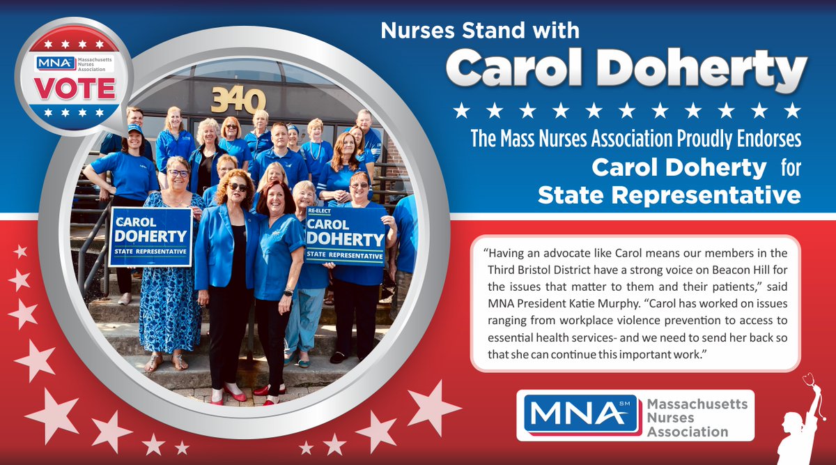 MassNurses's tweet image. Congratulations to MNA endorsed @repcaroldoherty on her reelection! #mapoli