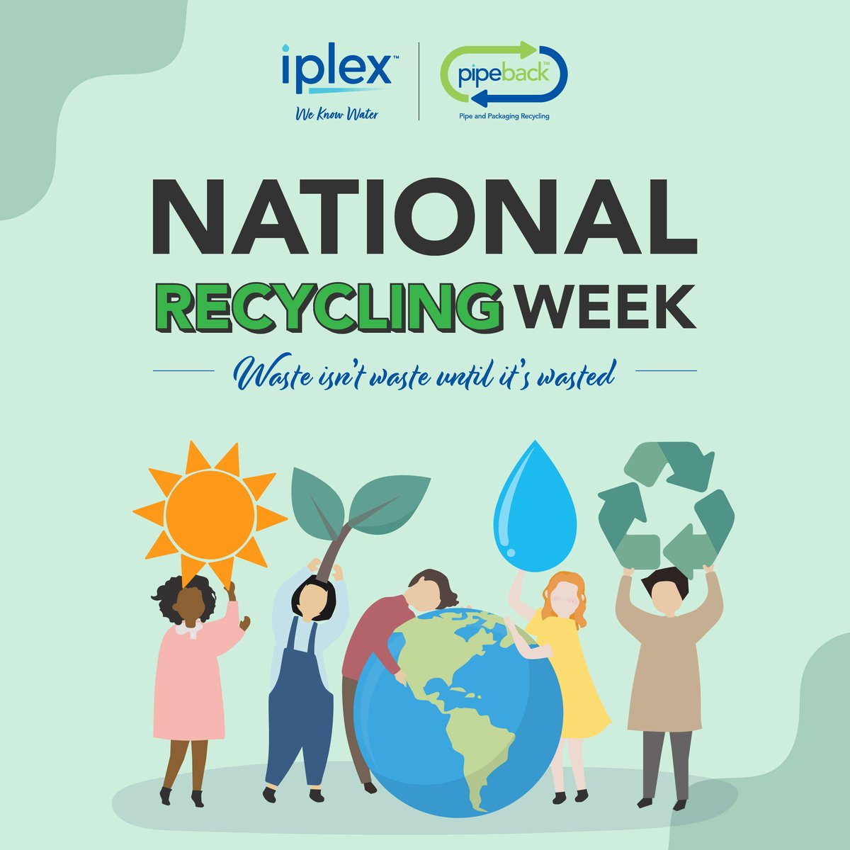 IplexAustralia's tweet photo. Happy #NationalRecyclingWeek!

As a part of our #sustainability commitment, #Iplex offers customers a chance to give unwanted PVC or PE pipe offcuts another life thru our #Pipeback Program. This program is important to us – Sustainability is at the Core of what we do. https://t.co/L5jseiDmEV
