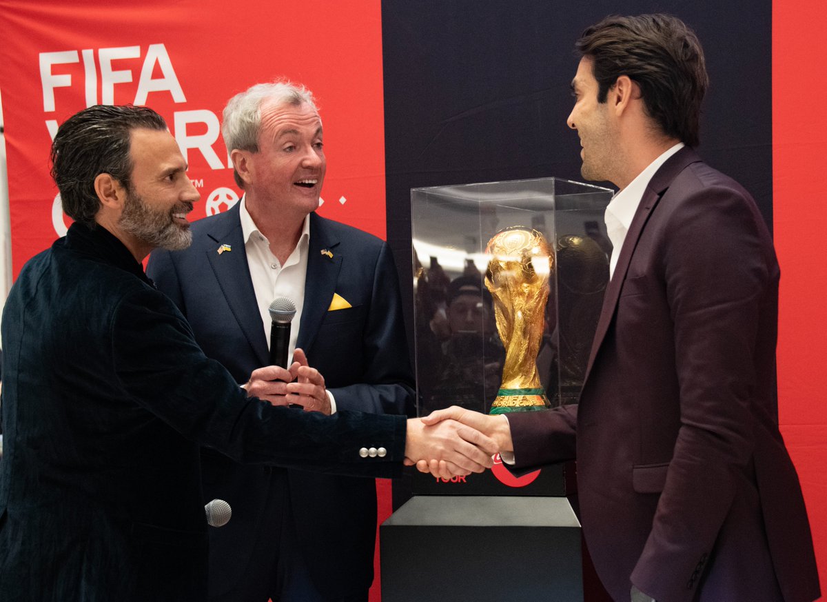 GovMurphy's tweet photo. Today, we aren’t just a stop on the @FifaWorldCup’s journey to Qatar.

Today, we're showing that New Jersey is ready to welcome the world in 2026! 🏆 https://t.co/aRPL5YuVlE