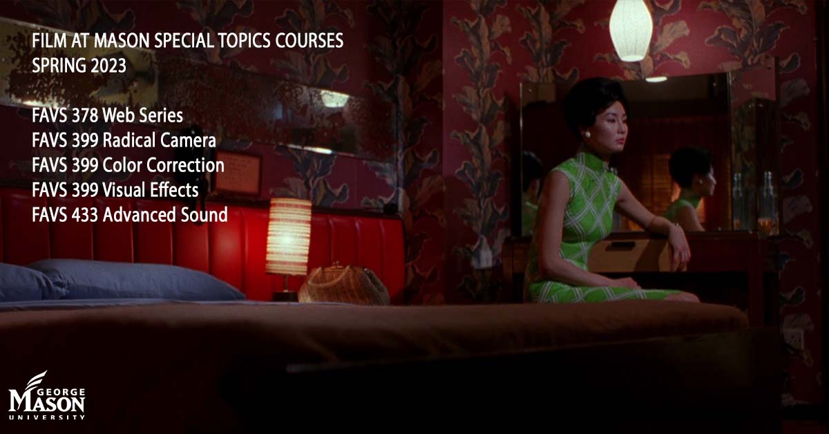 <a href="/FilmGMU/">Film at Mason</a>
 Courses Spring 2023 🎥⚡️🎬
INFO: film.gmu.edu/academics/spec… 
<a href="/GeorgeMasonU/">George Mason University</a>
 #VisualEffects #WebSeries #RadicalCamera #ColorCorrection 
<a href="/AdvancedSound/">Bruce Freedman</a>