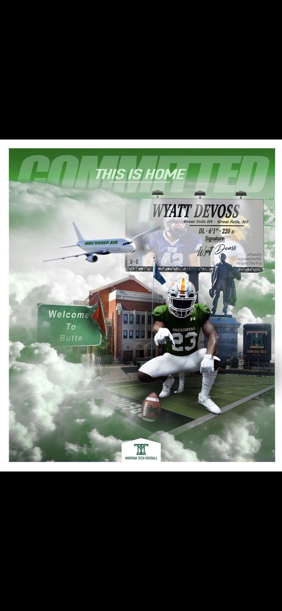 DevossWyatt's tweet image. After a great call with @CoachKyleSamson I’m very blessed to announce my commitment to @MonTechFootball Thank you for this great opportunity to further my academic and athletic career!! @CoachMagana @coachdthatcher @CoachTravisDean @KodyTorgerson #Family #CountOnMe #LightTheV23⚒️