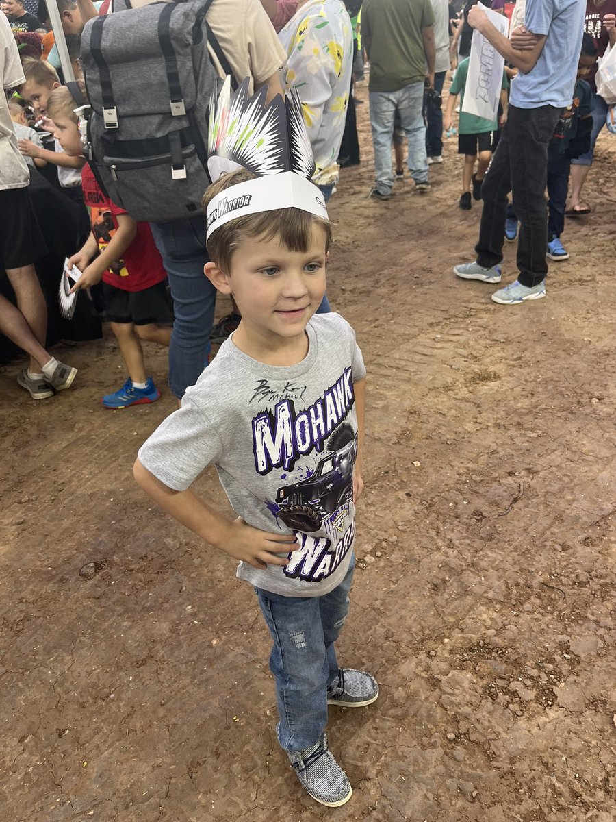 AshleySoose's tweet image. Meet Mohawk Turkey!  Jensen’s turkey is disguised as his favorite monster truck Mohawk Warrior, complete with blue goggles, Mohawk hair, and flames. @BryceKenny #MohawkWarrior