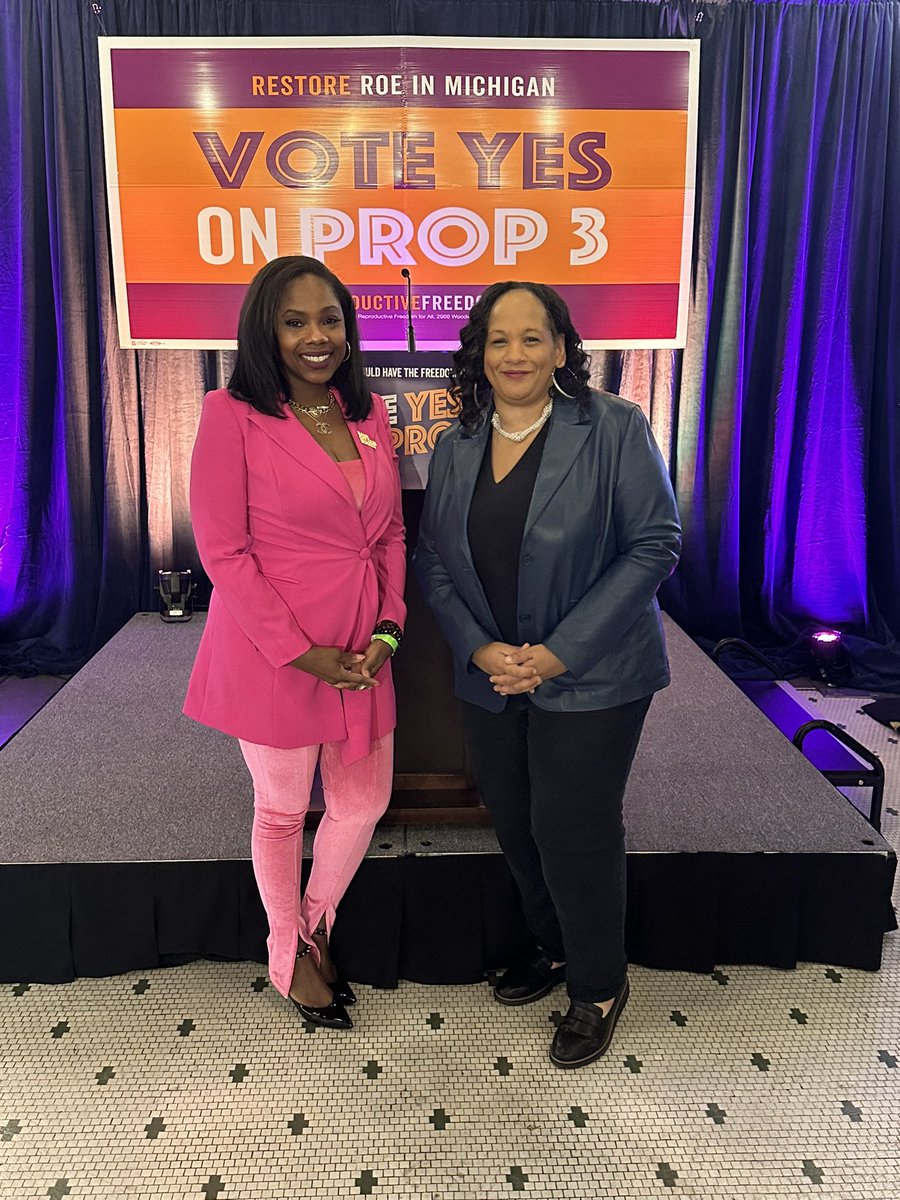 Celebrating all the hard work while we wait for every vote to be counted. We couldn’t ask for better leadership to guide us! Photo: Nicole Wells Stallworth, PPAM Executive Director and Paula Thornton Greear, CEO Planned Parenthood of Michigan.