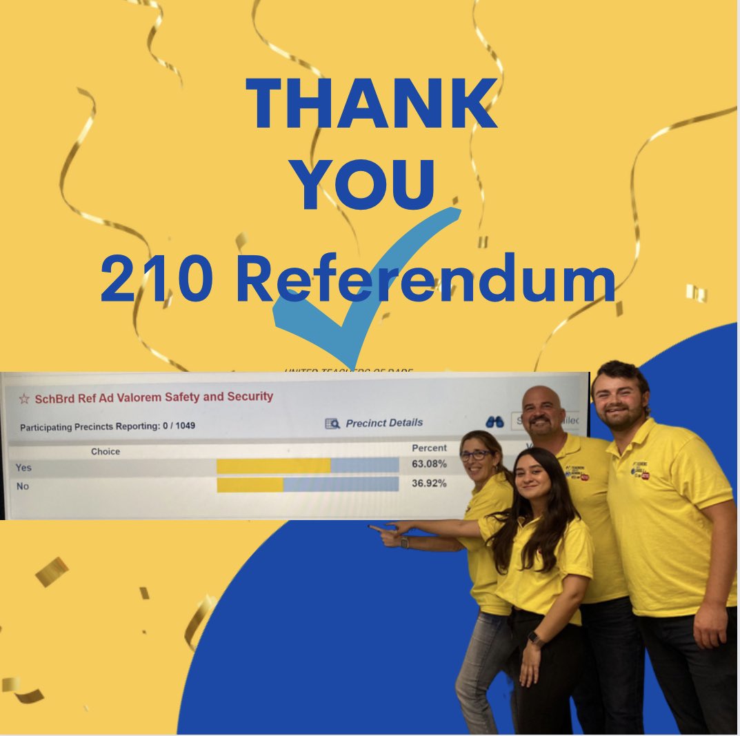 UTD_AFT1974's tweet photo. Extremely grateful to the #MiamiDade voters for approving referendum #210! https://t.co/sc5rpnQ1OP