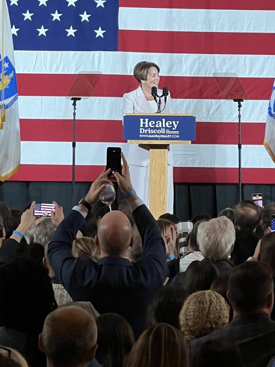Governor-elect Maura Healey speaking live on #WCVB right now.