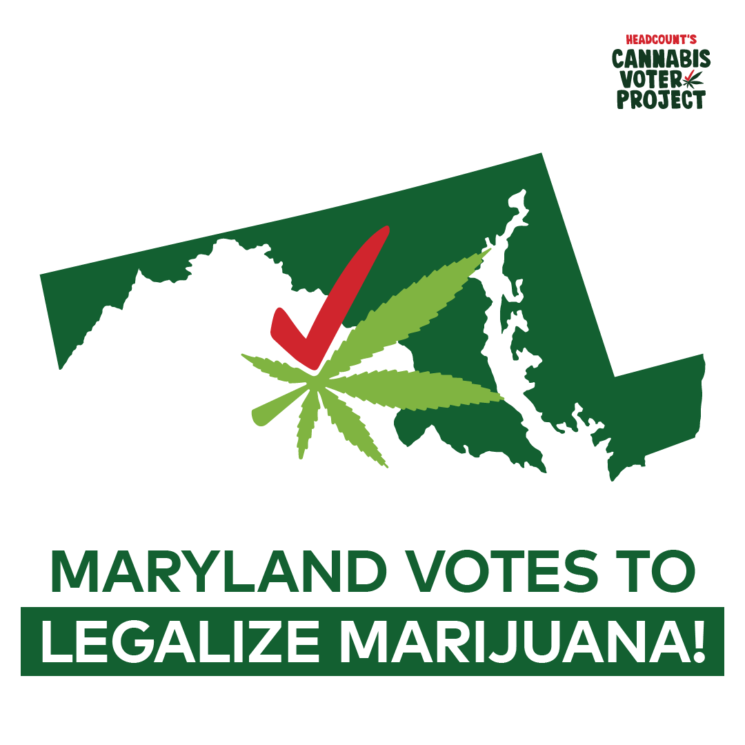 Cannabis_Voter's tweet photo. Maryland just became the 20th state to legalize marijuana for adults. #RollUpToThePolls https://t.co/aV8k88X4aW