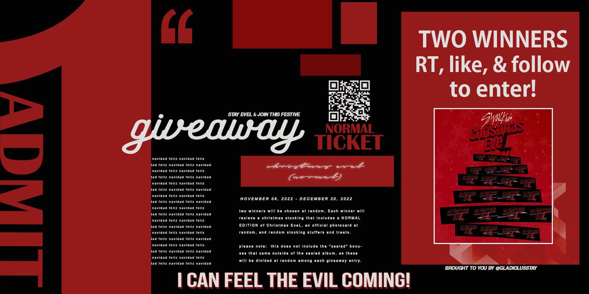 F8TEDSTARS's tweet photo. 🎄CHRISTMAS EVEL GIVEAWAY.ᐟ🎄

INCLUDES;
 ・NORMAL VER. 
 ・1 official photocard
 ・stocking that inclds. rand.
     treats, stickers, &amp; stuffers.

RULES:
・must be following.ᐟ
・like &amp; RT this.ᐟ
・TWO winners.ᐟ

End: 12/20/22 (11.59 PM)

#StrayKids
#ChristmasEveL https://t.co/XSnsPm7aeU