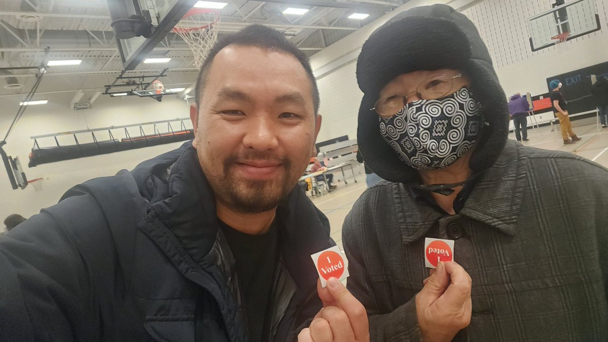 I always take my dad to vote with me because I can.  #Midterm2022 #FatherSonMoments