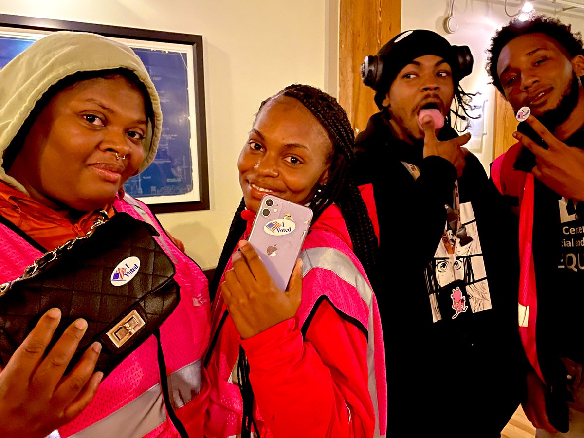 YaheiryM's tweet photo. Proud Wisconsinites. Proud @C4racial_gender Canvassers. Proud 1st Time Voters!!! #WIelection #ElectionDay #MidtermElections2022 #WI https://t.co/zREnqPkHDr