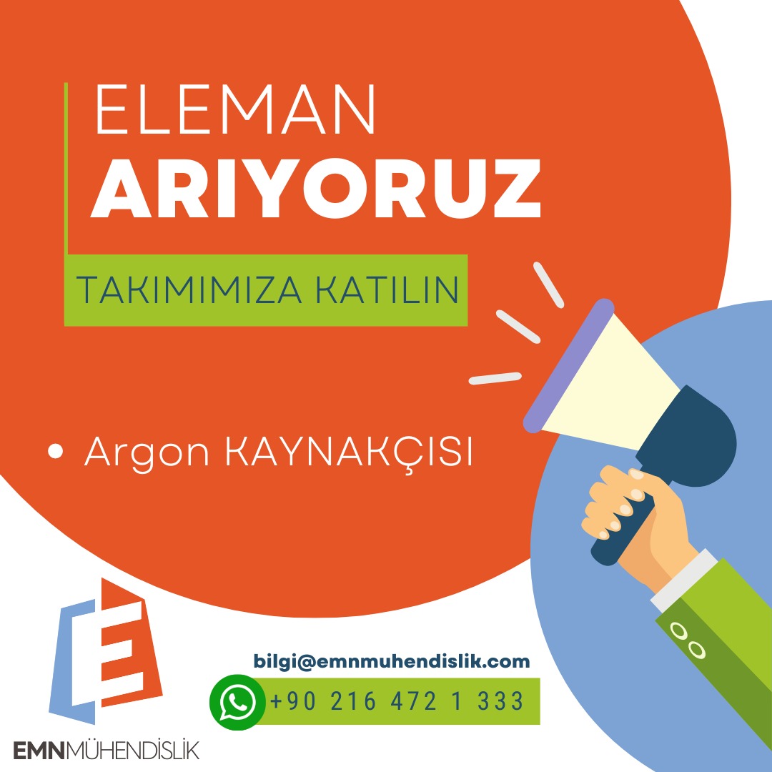 EMNMUHENDISLIK's tweet photo. Gıda ve kimya tesisleri için endüstriyel makina, ekipman ve tesis tasarım, imalat ve montaj işleri yürüten EMN Mühendislik ve Danışmanlık firmamızın Topkapı / Zeytinburnu / İstanbul’da bulunan imalat atölyesinde görevlendirilmek üzere #argonkaynakçısı arıyoruz.
.
#elemanaranıyor https://t.co/k342QjAxKK