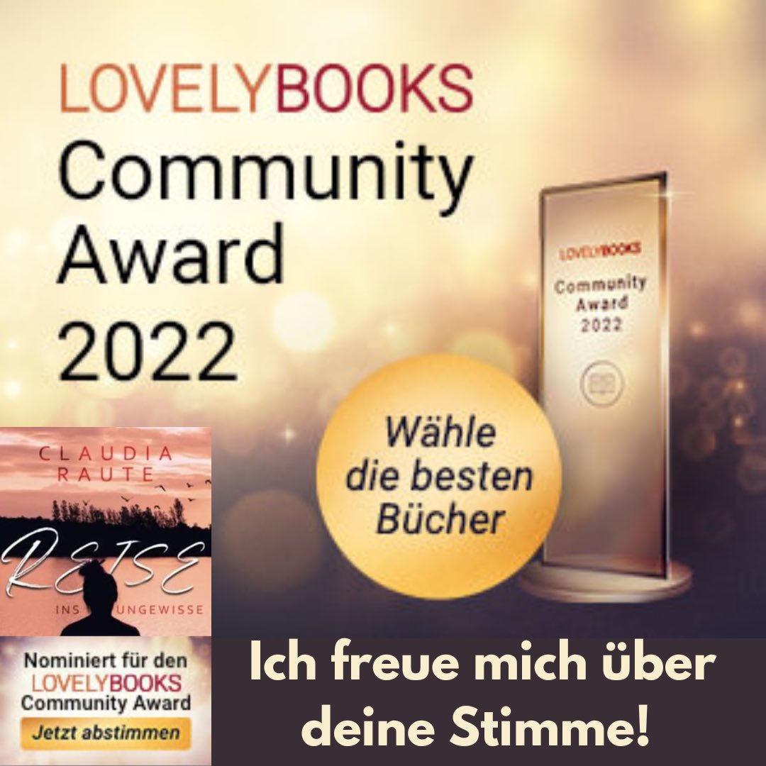 Da schaust du nichts ahnend in deine Mails... Wahnsinn! 😀
Also, wenn ihr eine Stimme übrig habt - nominiert gerne „Reise ins Ungewisse - Fünf und ein Camper"
Danke für eure Unterstützung!❤️

lovelybooks.de/community-awar… phase1/6849356050/7239850271/