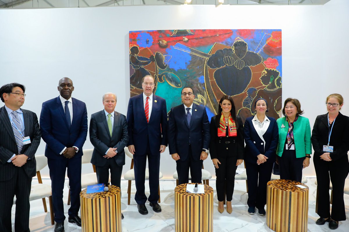 RaniaAlMashat's tweet photo. In the presence of our Prime Minister H.E. Dr. Mostafa Madbouly, yesterday we launched the Country Climate and Development Report (CCDR) by the @WorldBank, done in partnership with @MOICEgypt &amp; @EGY_Environment. 

#TogetherForImplementation #JustAndAmbitious https://t.co/rR06XsPuv2